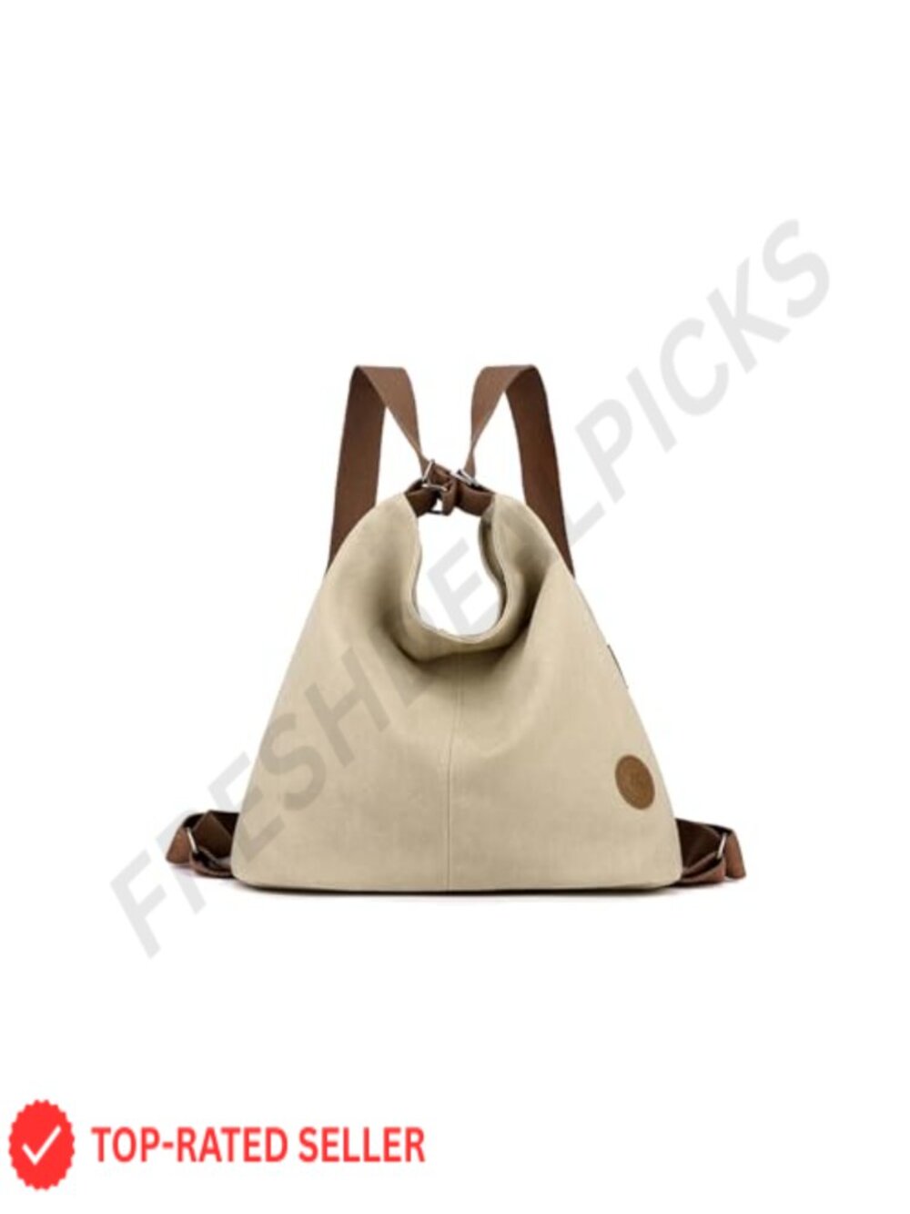 Canvas Backpack Shoulder Bag Women's Daypack Large Capacity Tote Multifunction